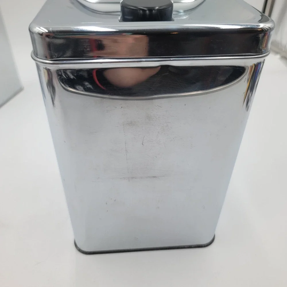 VTG Kreamer Ware Chrome Kitchen Canister Set 4pc Mid Century Retro Metal